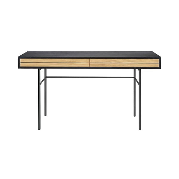 Črna pisalna miza Woodman Stripe, 130 x 60 cm