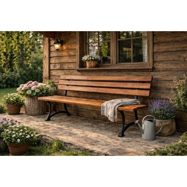 Vrtna klop iz masivnega lesa v naravni barvi – Rojaplast-image-4