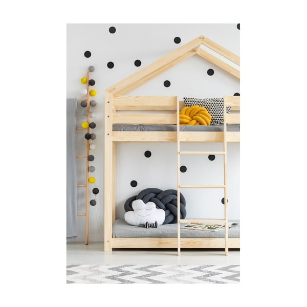 Hišna pogradna postelja iz borovega lesa Adeko Mila DMP, 80 x 160 cm-image-1