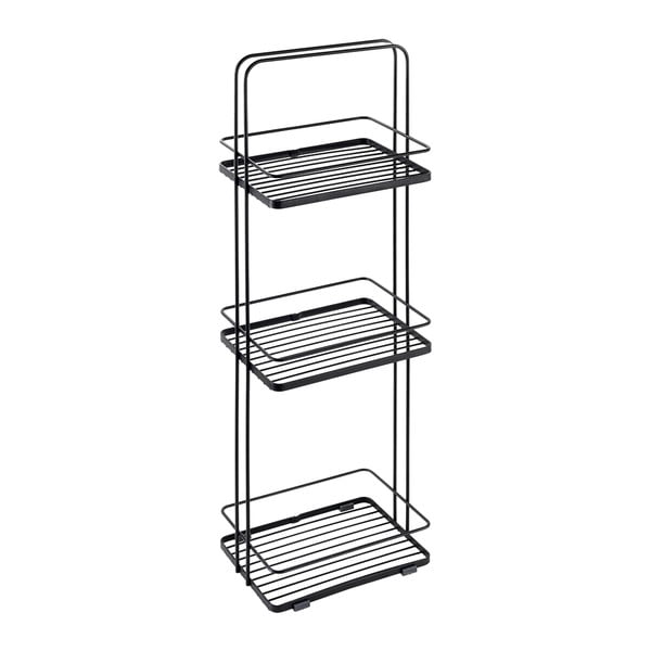 Mat črna jeklena kopalniška polica Lava – Metaltex