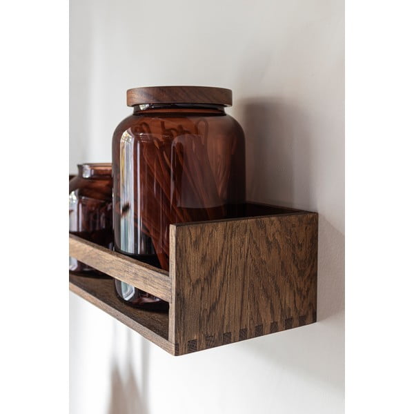 Rjav stenski obešalnik iz masivnega hrasta s polico 60 cm Showcase – Mette Ditmer Denmark-image-4