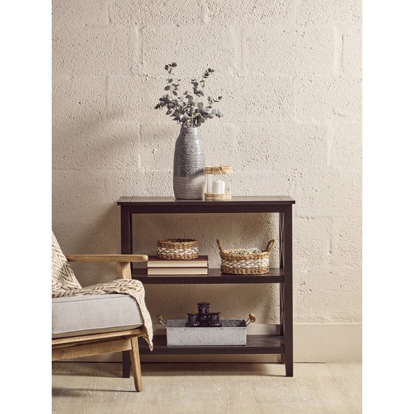 Črn regal iz masivnega bora 40x81x81 cm Heritage – Premier Housewares-image-1