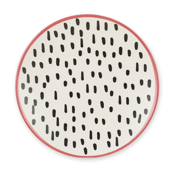 Komplet 6 keramičnih krožnikov za sladico My Ceramic Brush Dots, 20 cm