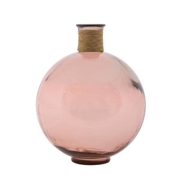 Svetlo rožnata vaza iz recikliranega stekla Mauro Ferretti Rope Artemis