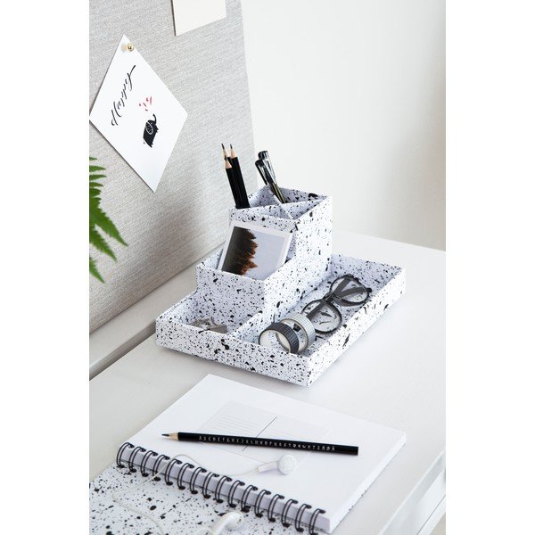 4-delni črno-beli namizni organizator Bigso Box of Sweden Lena-image-1