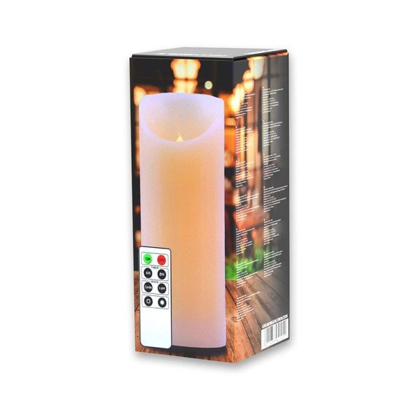 LED sveča z daljinskim upravljalnikom DecoKing Wax, višina 20 cm-image-2