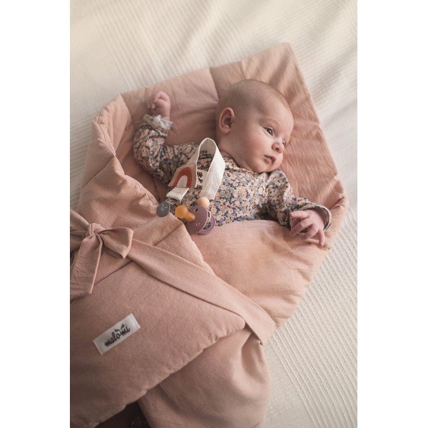 Roza bombažna odejica za povijanje 75x75 cm - Malomi Kids-image-1