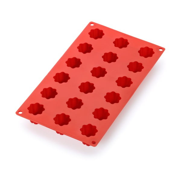 Rdeč silikonski model za 18 mini sladic v obliki zvezdic Lékué
