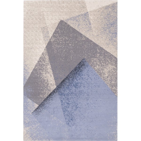 Svetlo modra volnena preproga 200x300 cm Folds – Agnella