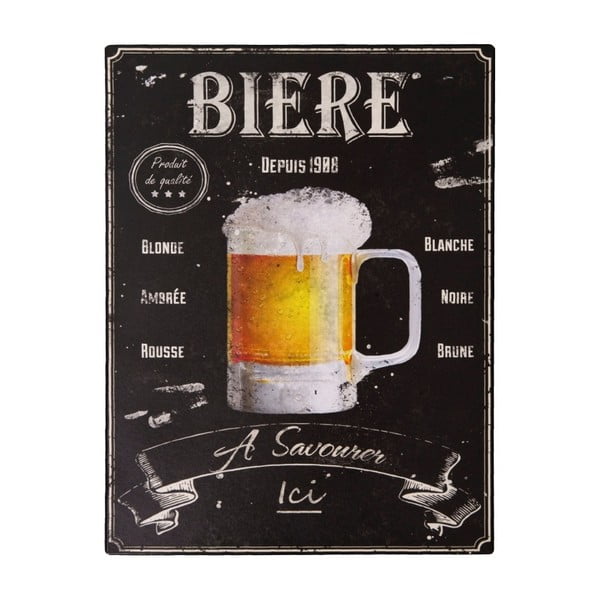 Kovinski dekorativni znak 25x33 cm Bière – Antic Line