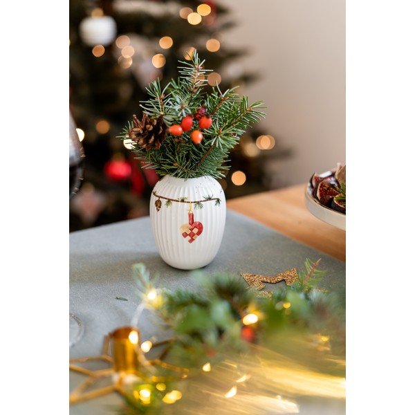 Bela porcelanasta božična vaza Kähler Design Hammershøi, višina 10,5 cm-image-1