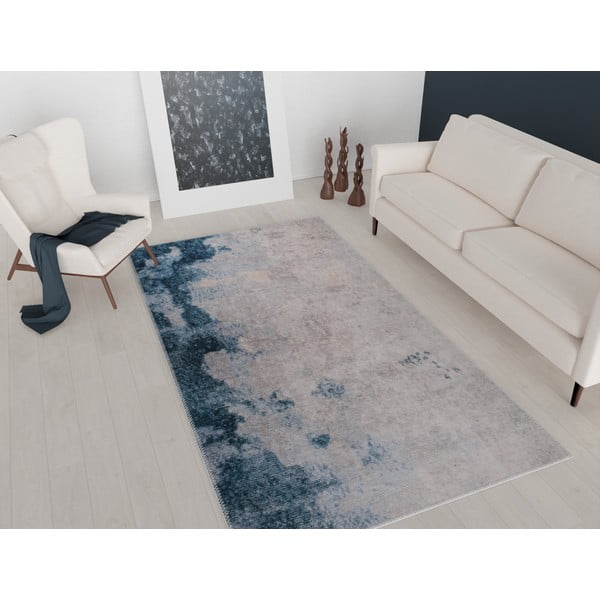 Modro-kremna pralna preproga 150x80 cm - Vitaus-image-1