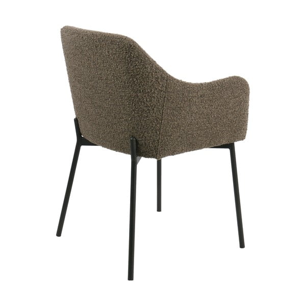 Rjav oblazinjen jedilni stol z nasloni za roke Melilla – House Nordic-image-4