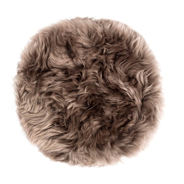Rjava sedežna blazina iz ovčje kože Royal Dream Zealand, ⌀ 35 cm