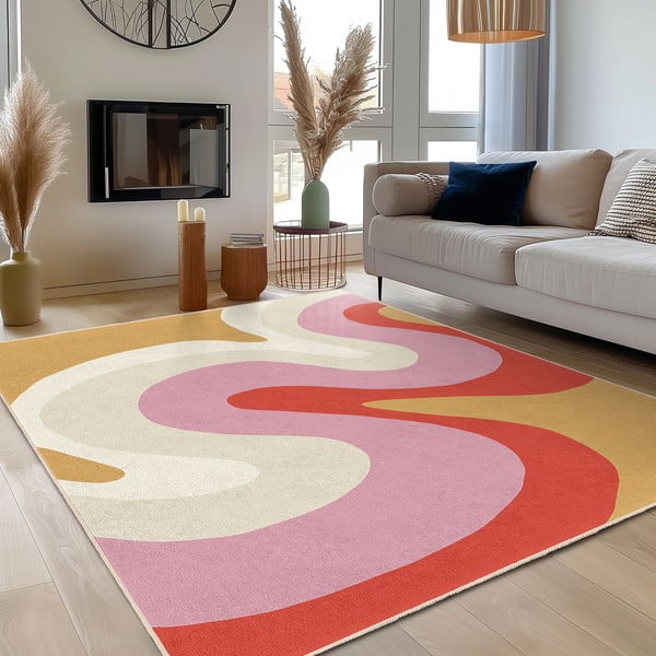 Rumena/rožnata pralna preproga 160x230 cm Raspberry Creamsicle – Mila Home-image-3