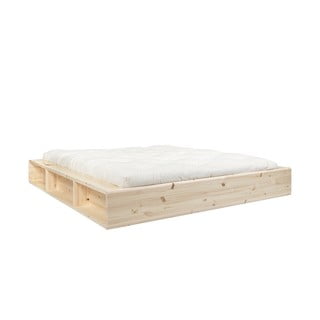 Dvoposteljna postelja iz masivnega lesa s s prostorom za shranjevanje in futonom Comfort Mat Karup Design Ziggy, 180 x 200 cm
