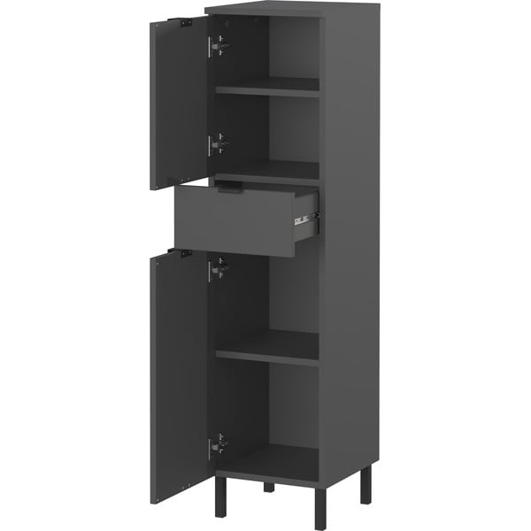 Antracitno siva visoka ozka kopalniška omarica 30x120 cm Arcena – Germania-image-3