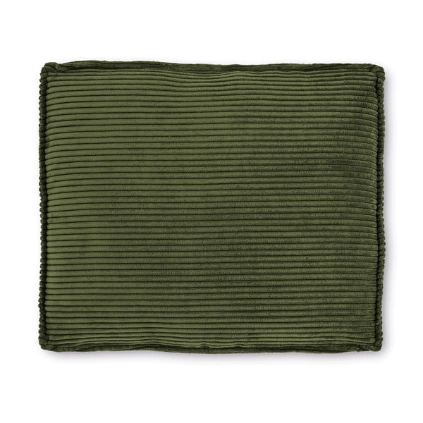 Zelena okrasna blazina za sedežno garnituro iz rebrastega žameta Blok – Kave Home