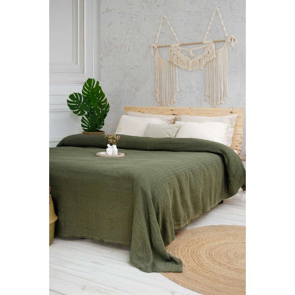 Kaki zeleno pregrinjalo 240x220 cm Marla  – Mijolnir