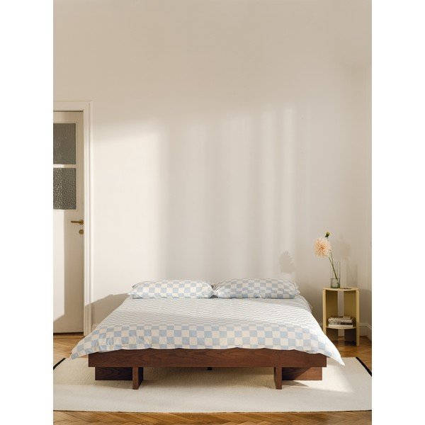 Rjava zakonska postelja iz MDF plošč v jesenovem dekorju brez vzglavja z letvenim dnom 160x200 cm Kito – noo.ma-image-1