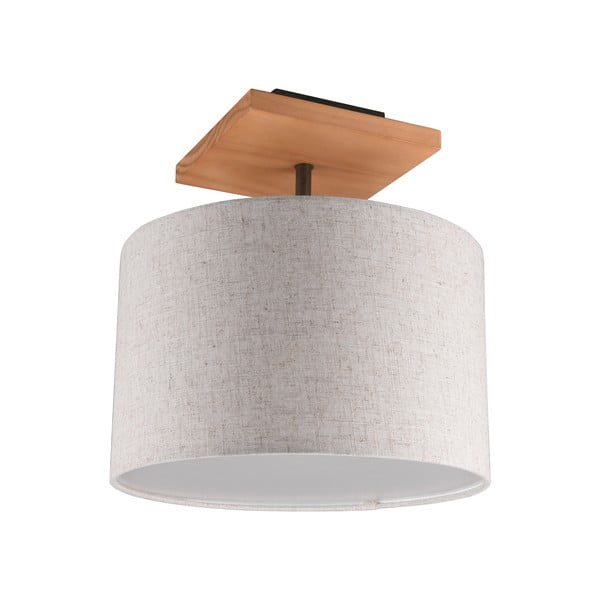 Svetlo siva stropna svetilka s tekstilnim senčilom Elmau – Trio