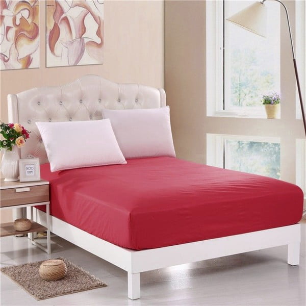 Rdeča neelastična enojna posteljnina Purreo Muneco, 100 x 200 cm
