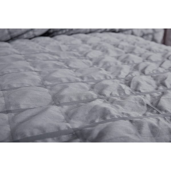 Črna/siva enojna posteljnina iz krepa 140x200 cm Naomi – My House-image-1