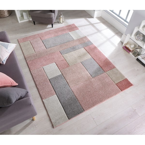 Rožnato-siva preproga Flair Rugs Cosmos, 80 x 150 cm-image-1