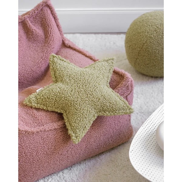 Zelena otroška blazina bouclé Star – Wigiwama-image-2