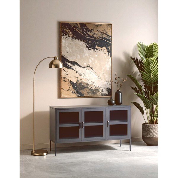 Siva jeklena vitrina 140x80x45 cm Acier – Premier Housewares-image-1
