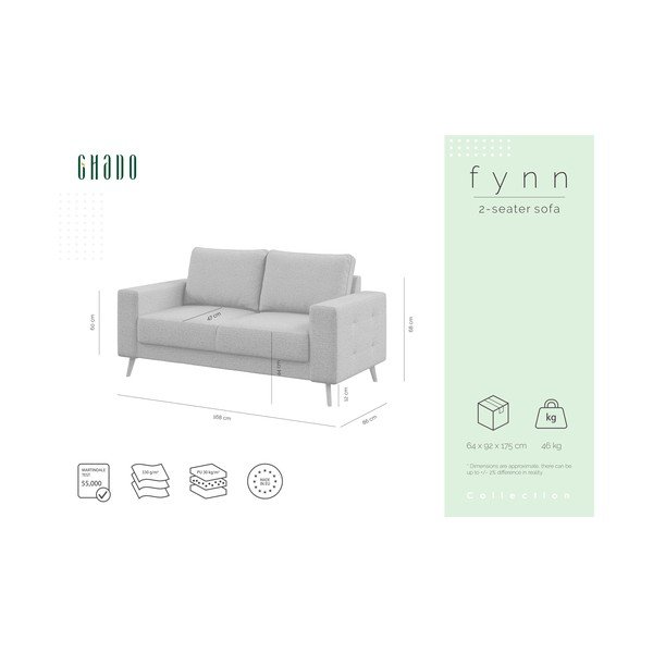 Siva zofa Ghado Fynn, 168 cm-image-3