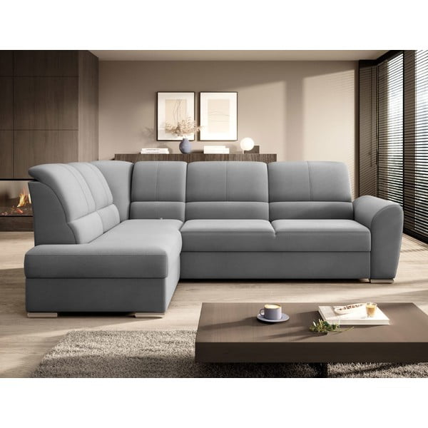 Siva žametna raztegljiva/s prostorom za shranjevanje kotna sedežna garnitura (levi kot/v obliki črke L) Siber – ELTAP-image-3