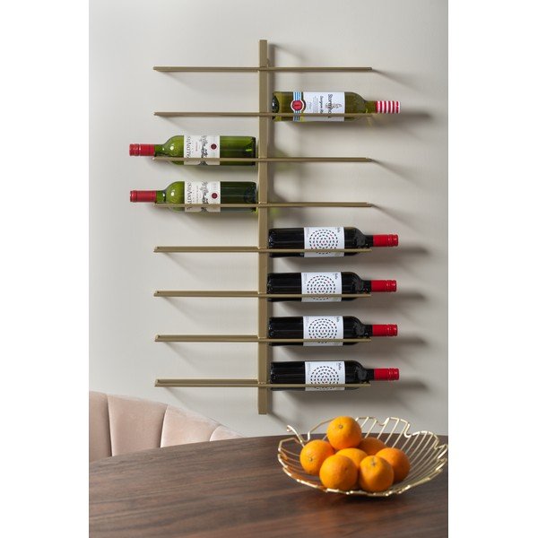 Stensko kovinsko držalo za vino v zlati barvi za 16 steklenic  Dual  – PT LIVING-image-1