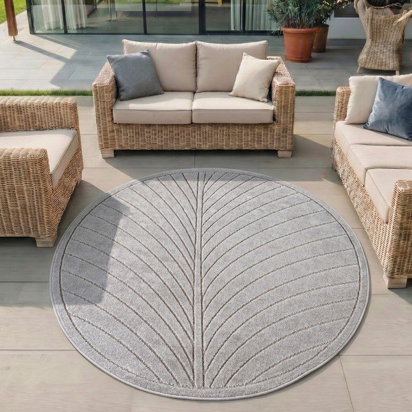 Okrogla notranja in zunanja preproga v srebrni barvi ø 160 cm Nova 1204 – Ayyildiz Carpets-image-1