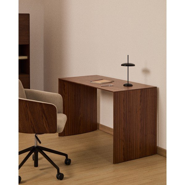 Pisalna miza v orehovem dekorju 60x140 cm Litto – Kave Home-image-1