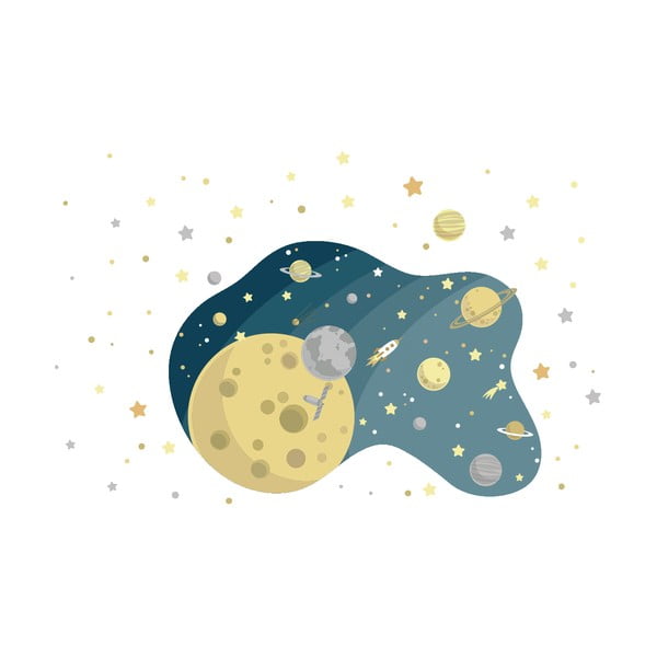 Otroška stenska nalepka Ambiance The Starry Galaxy, 90 x 60 cm