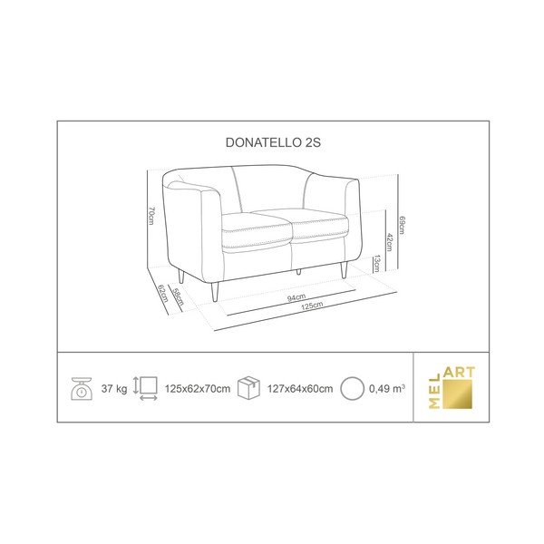 Bež žametni kavč Kooko Home Glam, 125 cm-image-1