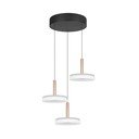 Črno-bela in zlata LED zatemnitvena viseča svetilka s steklenim senčilom ø 35 cm Celeste – Trio