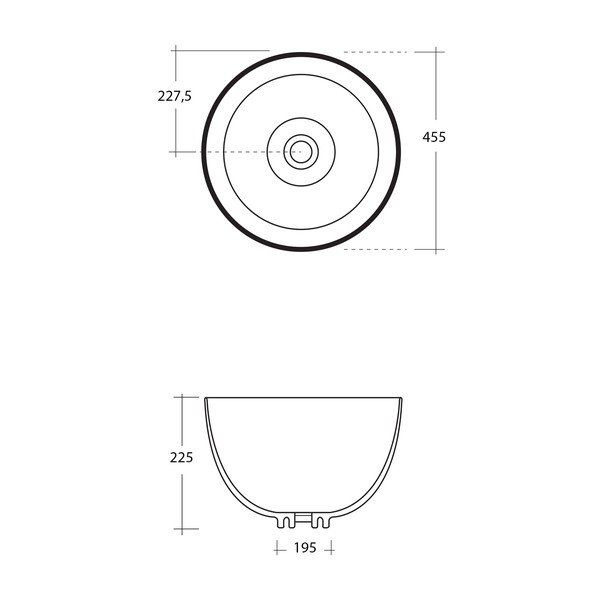 Bel keramičen okrogel umivalnik ø 45,5 cm Dome – Sapho-image-3