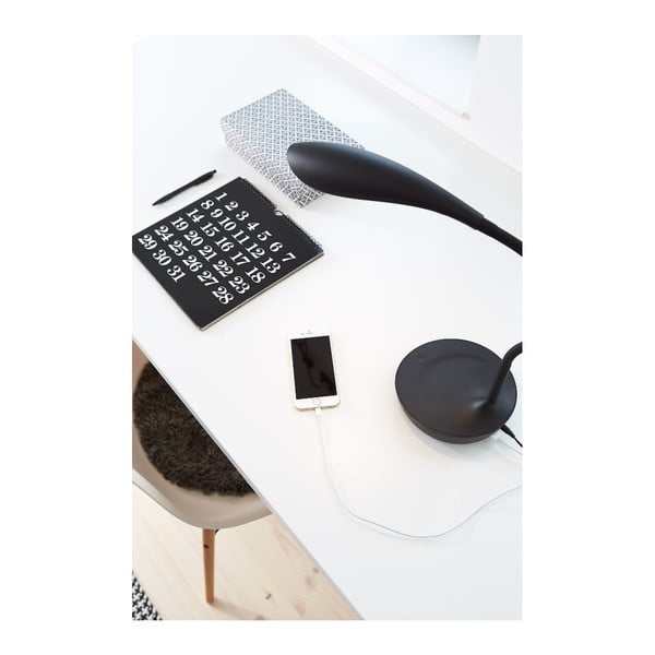 Črna namizna svetilka s priključkom USB Markslöjd Swan-image-4