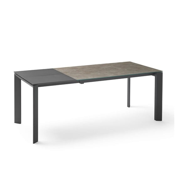 Rjavo-črna zložljiva jedilna miza Lisa, dolžina 140/200 cm