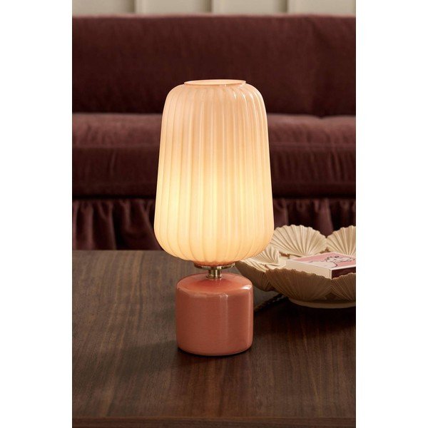 Rožnato-oranžna steklena namizna svetilka (višina 40 cm) Daria – Ellos Home-image-1