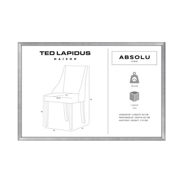 Modri stol s temno rjavimi bukovimi nogami Ted Lapidus Maison Absolu-image-3