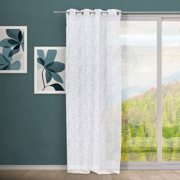 Belo-siva prosojna zavesa 140x260 cm Coral – Casa Selección-image-1