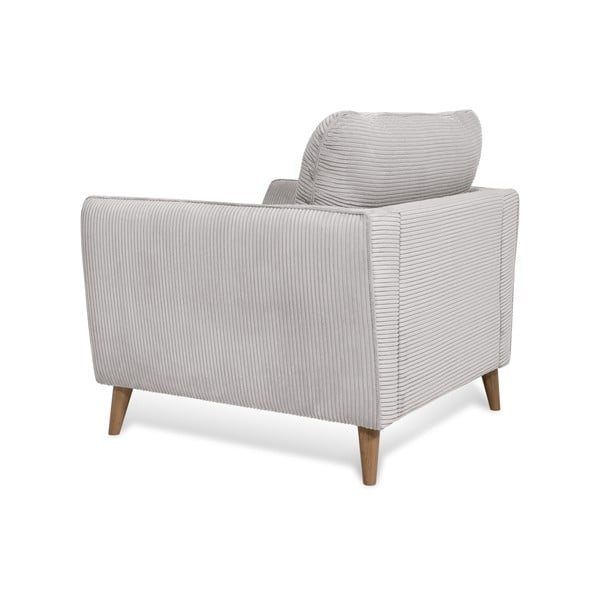 Svetlo siv fotelj iz rebrastega žameta Paris – Scandic-image-4