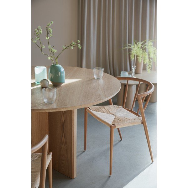 Okrogla jedilna miza v hrastovem dekorju ø 120 cm Laurent – White Label-image-1