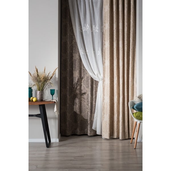 Siva/rjava zavesa 140x245 cm Kansai – Mendola Fabrics-image-4