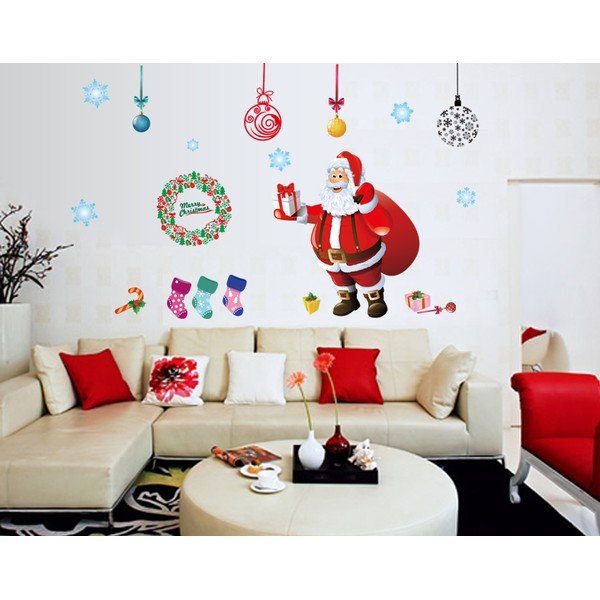 Božične nalepke Ambiance Santa, Balls and Tree-image-1