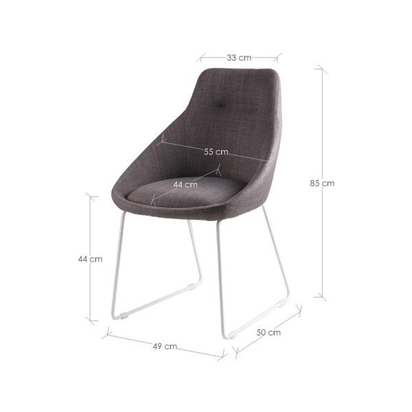 Komplet 2 svetlo sivih jedilnih stolov sømcasa Alba-image-4