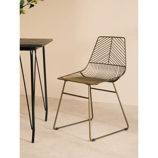 Kovinski jedilni stol v bronasti barvi District – Premier Housewares-image-1